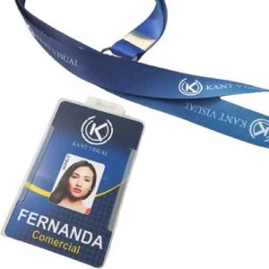 4un Crachá Em Pvc + Cordão Personalizado + Porta Crachá