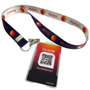 09 Crachás Em Pvc + Cordões Personalizados 20mm + Porta Crachá