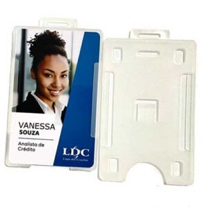 10 Crachás Em Pvc Personalizado + Porta Crachá