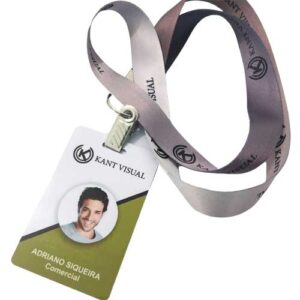 100un Crachá Em Pvc + Cordão Personalizado 20mm