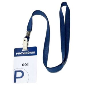 100un Crachá Em Pvc Provisorio + Cordão Liso