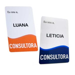 100 Crachás Em Pvc Personalizado Dados Fixos