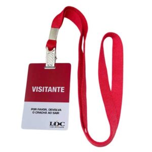 100un Crachá Em Pvc Visitante + Cordão Liso