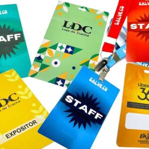 04un Credenciais Pvc + 04un Cordão Digital 20mm